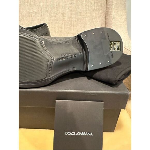 Dolce & Gabbana Men’s lace-ups black dress leather shoes size 8, NIB main image 10